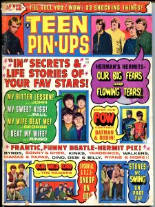 MAG: Teen Pin-Ups 1/1967-Reese-Beatles-Byrds-Kinks-Batman & Robin-Stones-G