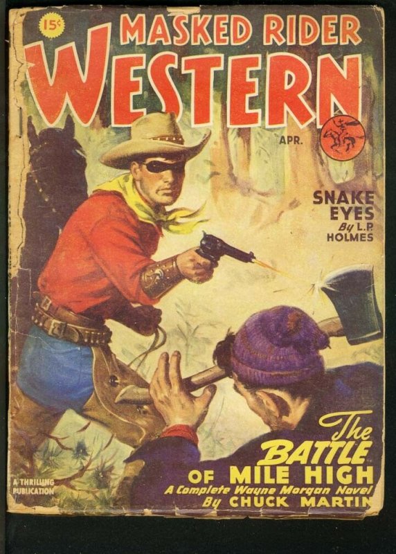 MASKED RIDER WESTERN 1947 APR-THRILLING PULP G