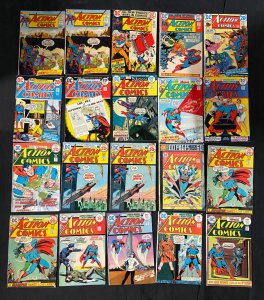 123 ACTION COMICS STARRING SUPERMAN LOT BRONZE MOST VG-VF+ SWAN, BYRNE, KANE ETC