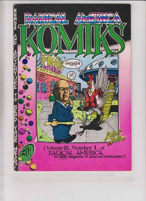 Radical America Komiks #1 FN (2nd) gilbert shelton - freak bros - s. clay wilson