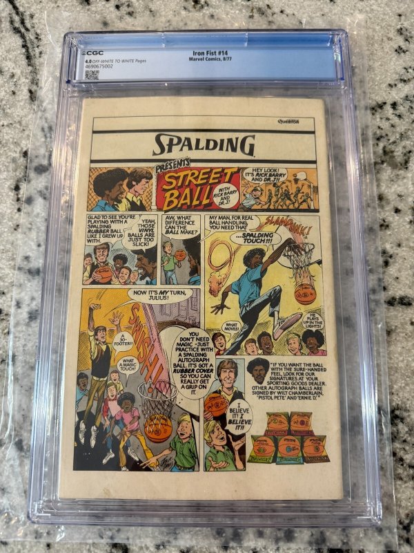 Iron Fist # 14 CGC Graded 4.0 Marvel Comic Book 1st Sabretooth Appearance JH24