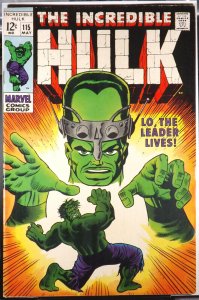 INCREDIBLE HULK #115 VF 1969 Lo, The Leader Lives Marvel Comics 