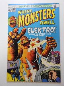 Where Monsters Dwell #22 (1973) World vs Elektro! Beautiful VF Condition!