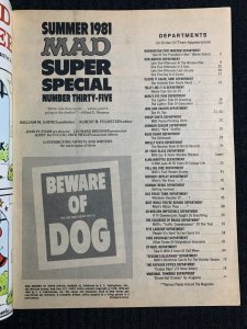 1981 MAD SUPER SPECIAL Magazine #35 VG 4.0 ith Window Stickers Insert