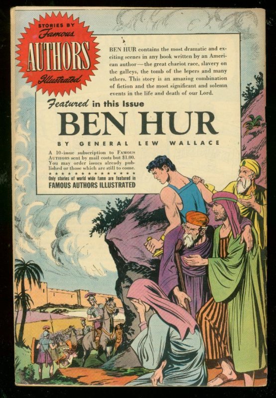 BEN HUR-FAMOUS AUTHORS ILLUSTRATED COMICS #11-SCHROTTER VF