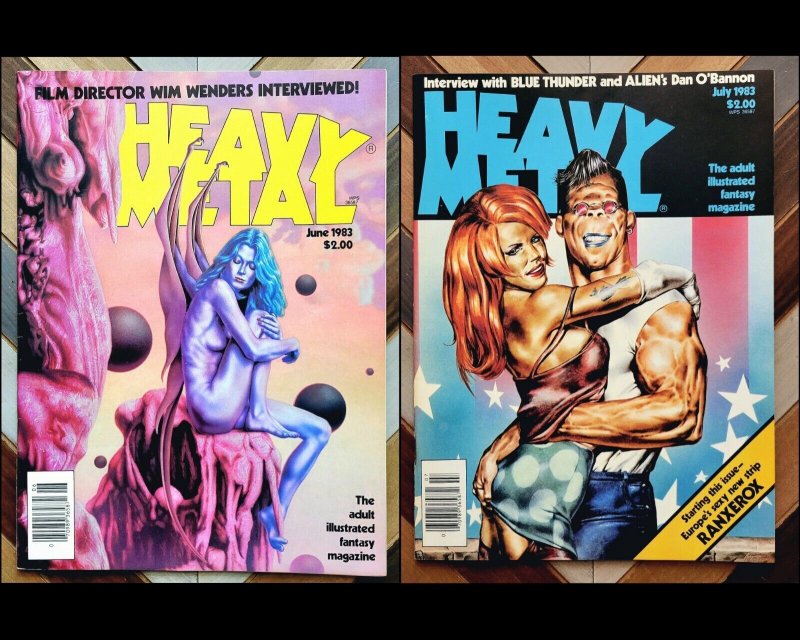 HEAVY METAL Vol.7 #3, 4 (1983) Sharp Set Of 2 FANTASY ART Legendary Creators