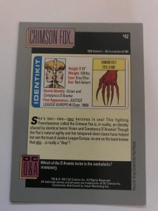 CRIMSON FOX #42 card : 1992 DC Universe Series 1, NM/M, Impel; JL Europe