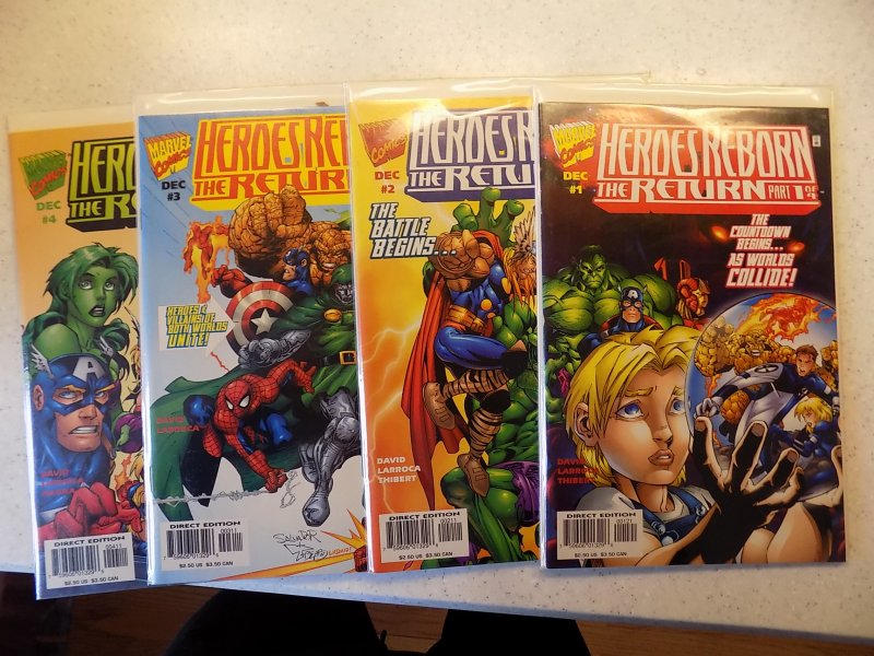 HEROES REBORN THE RETURN # 1-4 MARVEL COMPLETE SET VF/NM READ AD FOR SAVINGS