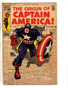 Captain America # 109 VF Marvel Comic Book Avengers Jack Kirby Hulk Thor J313