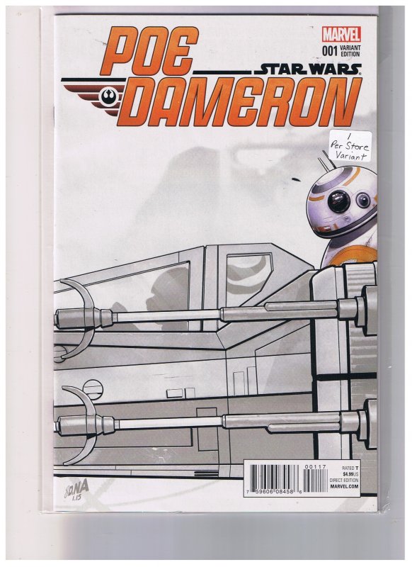 Star Wars Poe Dameron #001 VF/NM  Incentive Celebration Sketch Special Price