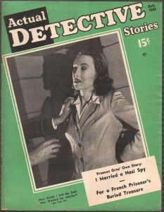 Actual Detective 10/1942-crime-mystery-horror-pix-pulp thrills-WWII-Nazi spy-FN