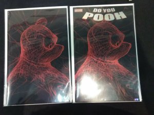 DO YOU POOH AMAZING SPIDER-MAN 55 COVER SWIPE LOT OF 2 8/10 FOIL & VIRGIN