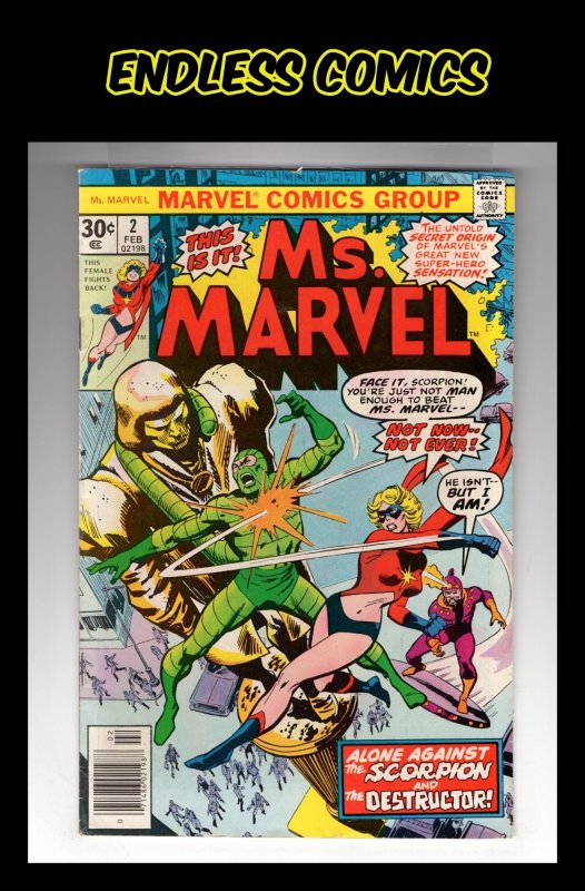 Ms. Marvel #2 (1977) 2nd Appearance & Origin! ~ Scorpion Appearance!    / HCA6