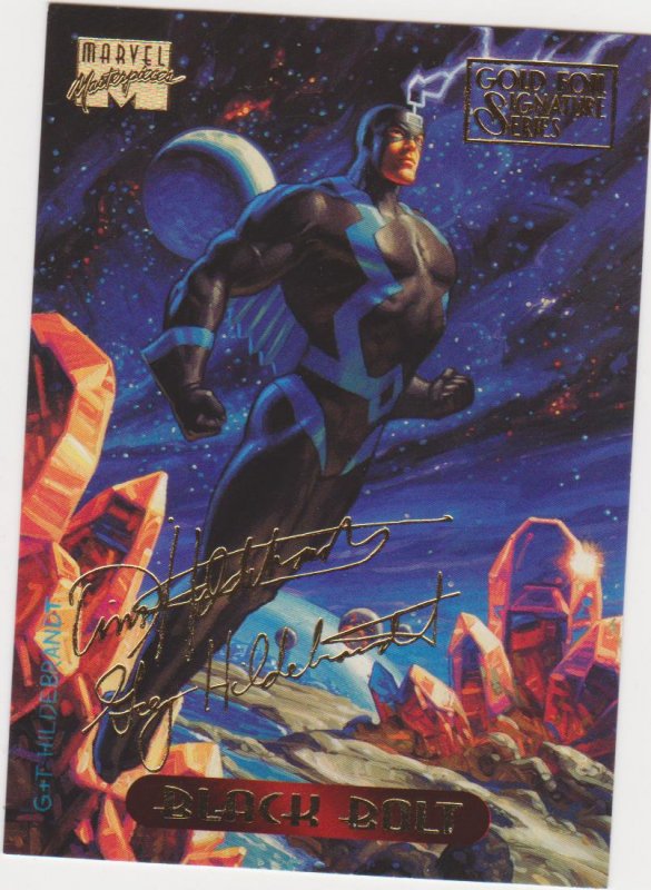 1994 Marvel Masterpieces Gold Foil Signature Series #5 Black Bolt/Hildrebrandt