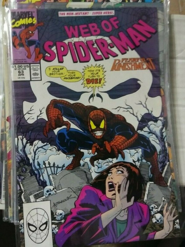 Web of spider-man # 63  1989 marvel Mister fear betty brant peter parker  