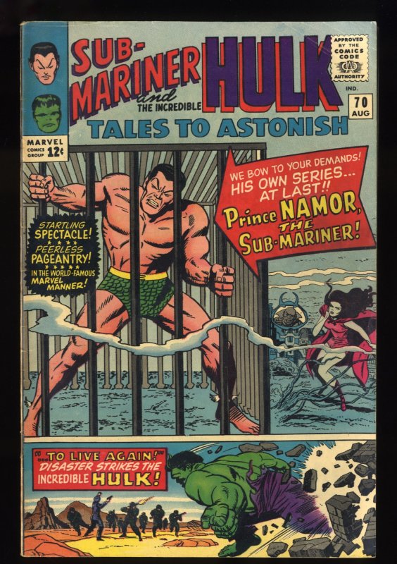 Tales To Astonish #70 VG+ 4.5 Sub-Mariner Begins!