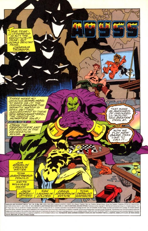 WARLOCK & THE INFINITY WATCH #16 (1993) TOM GRINDBERG | DIRECT EDITION