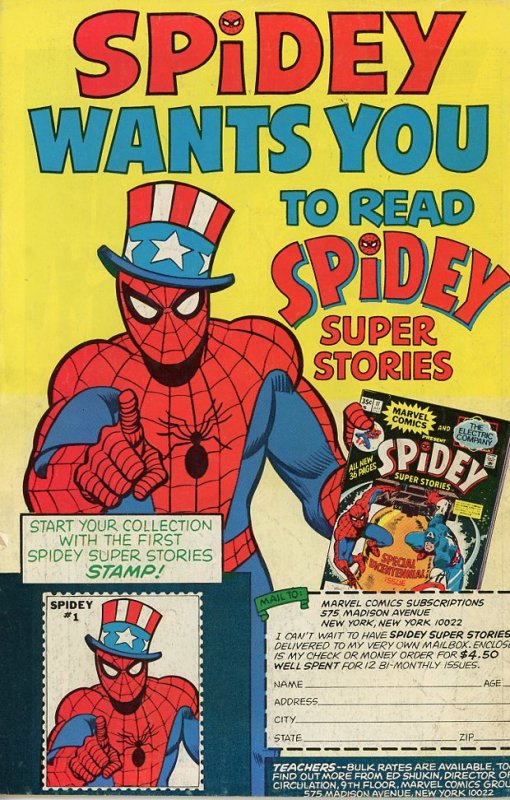 Spidey Super Stories 17 1976  G/VG  Captain America & Bicentennial!