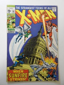 The X-Men #64 VG Condition moisture stain, cover detached bottom staple