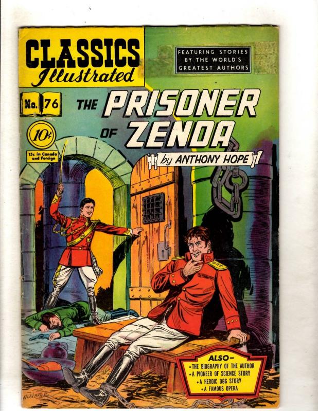 Classics Illustrated 76 HRN 75 FN Gilberton Comic Book Man Prisoner Zenda JL26