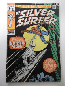 The Silver Surfer #14 (1970) VG- Condition centerfold detached top staple