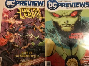 DC Previews #6, 7 lot / set : 2018 series; Two NM- issues,1st  Batman Who Laughs