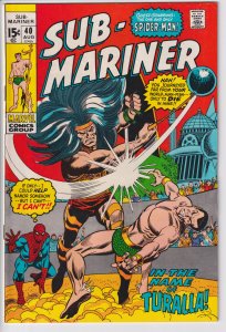 SUB-MARINER #40 (Aug 1971) VF- 7.5, white!