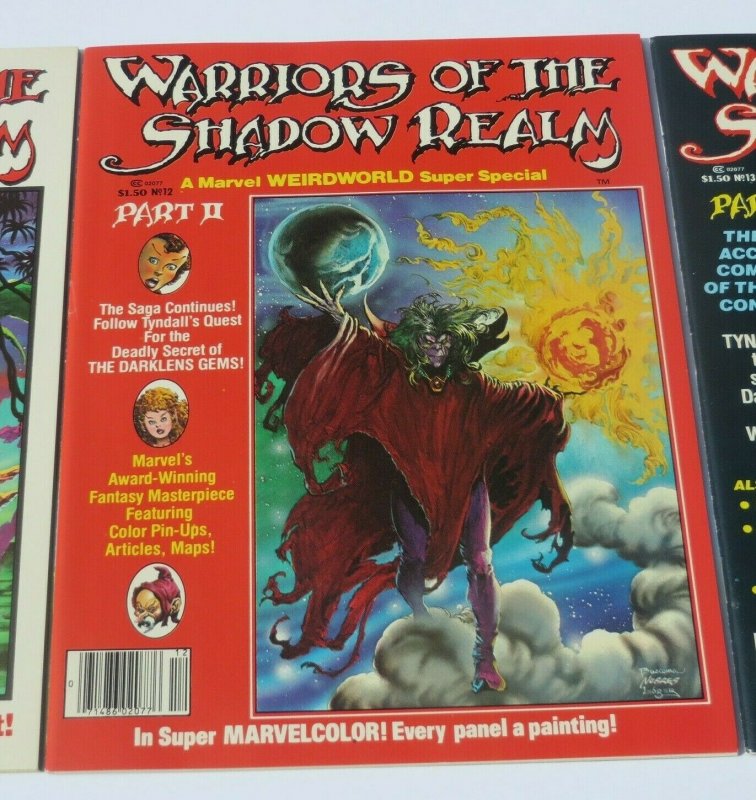 Lot/3 Warriors of the Shadow Realm #11,12,13 VF/VF+ High Grade Marvel Magazines 