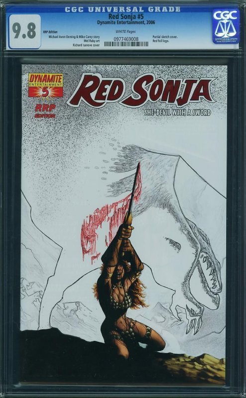 Red Sonja #5 Sketch Isanove Cover (2006) CGC 9.8 NM/MT