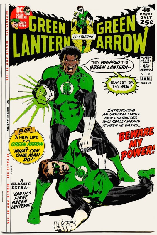 GREEN LANTERN/GREEN ARROW #87 ('71)8.0 VF  1st John Stewart  Neal Adams!