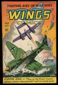 WINGS COMICS #59 1945 FICTION HOUSE LEE ELIAS COVER ART FN-