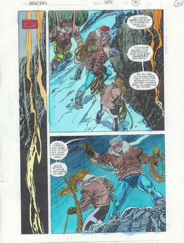 Avengers #385 p.16 / 22 Color Guide Art - Hercules, Black Widow by John Kalisz