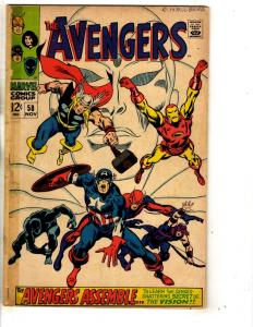 Avengers # 58 GD Marvel Comic Book Kang Iron Man Hulk Thor Captain America RH3