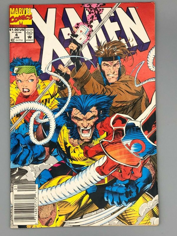 X-MEN #4 (1992) NEWSSTAND RARE KEY 1ST app OMEGA RED WOLVERINE GAMBIT