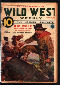 WILD WEST WEEKLY 4/30/1938-WESTERN PULP-KID WOLF G
