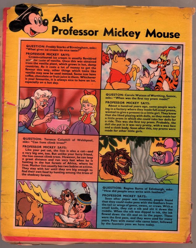 Walt Disney's Now I Know #54 1973-U.K-Mickey Mouse-FR/G
