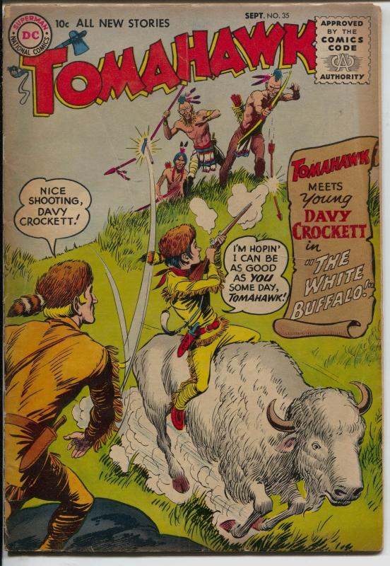 Tomahawk #35 1955-DC-1st Young Davy Crockett-White Buffalo-VG-