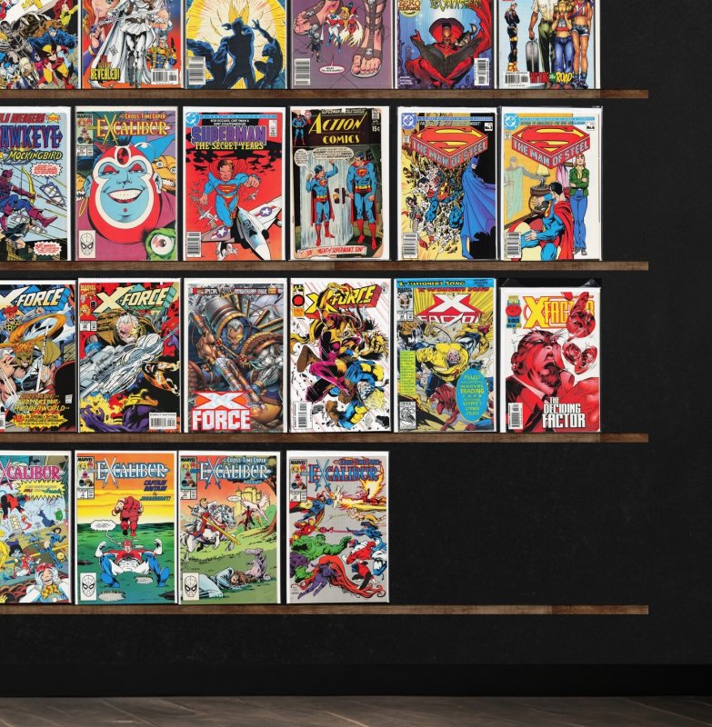 Huge Lot 150+ Comics with Excalibur, X-Force, X-Factor, Action Comics & More!