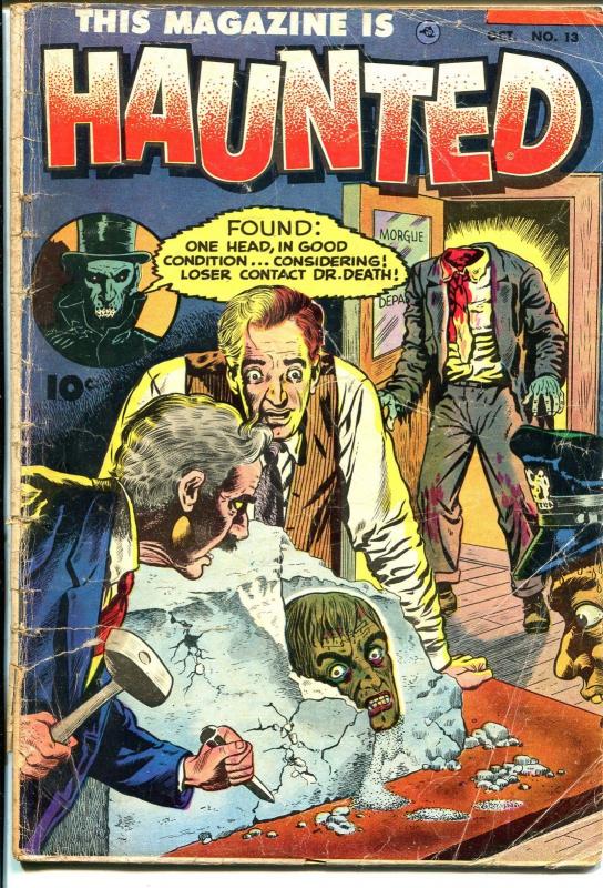 This Magazine Is Haunted #13 1953-Fawcett-decapitation cover-pre-code horror-G