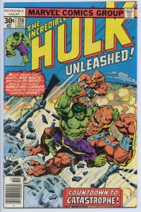 INCREDIBLE HULK #216 - 8.0, OW - Hulk vs 2nd Bi-Beast