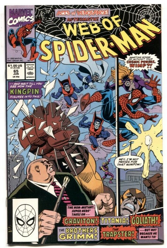 Web Of Spider-man #65 1990-KINGPIN-- VF/NM