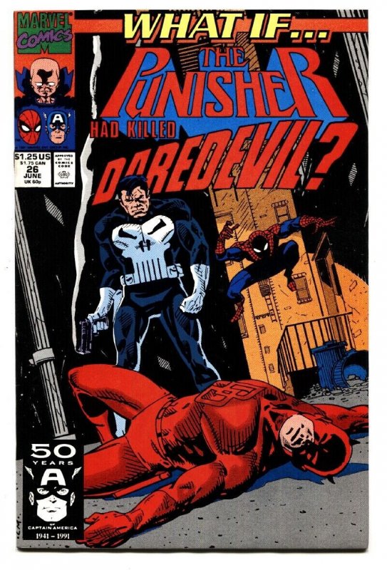 What If #26 comic book 1991 Punisher kills Daredevil-Marvel