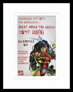 ORIGINAL Vintage 1996 Elektra Marvel Comics 11x14 Framed Advertisement