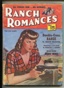 Ranch Romances 4/27/1951-Gun moll headlight cover art-Rhonda Fleming-Glenn Fo...