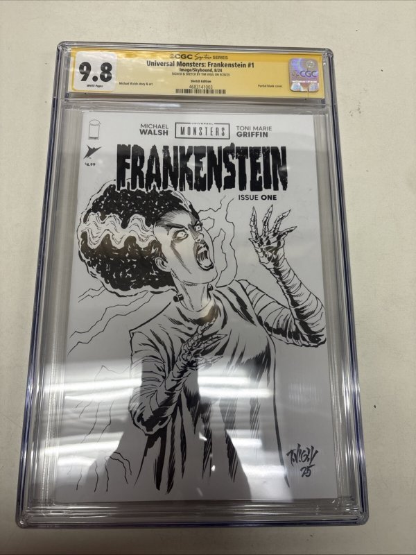 Universal Monsters Frankenstein (2024) # 1 (CGC 9.8 SS) Signed Sketch Tim Vigil