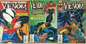 VENOM TOOTH & CLAW#1-3 VF/NM LOT 1996 MARVEL COMICS