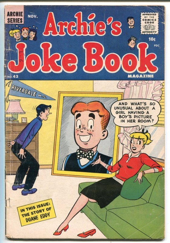 Archie's Joke Book #43 1959-MLJ-Betty-Veronica-Duane Eddy-G