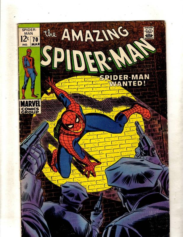 Amazing Spider-Man # 70 VG/FN Marvel Comic Book Stan Lee Goblin Kraven Rhino FM2