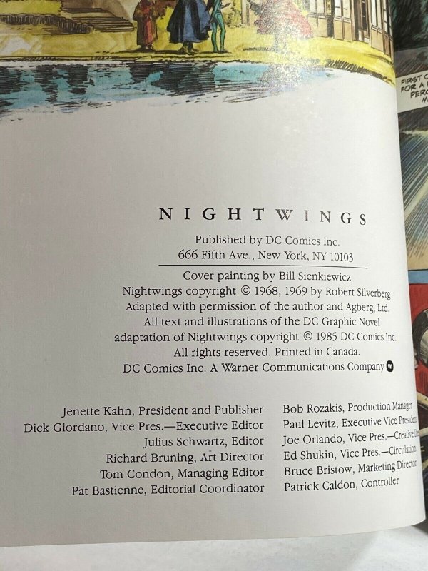 Nightwings #1 Volume 2 Graphic Novel Bill Sienkiewicz Cover 1985 DC Comics