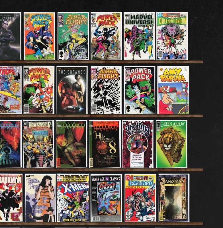 Huge Lot 150+ Comics with Warlord, Power Pack, Hawkworld, Green Lantern & More!